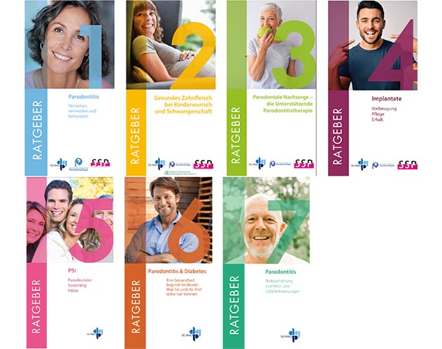 Übersicht unserer DG PARO Broschüren, Ausgabe 1-7